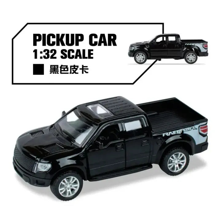 Kids Metallic Die Cast Off Road Model Car With Door Open/Close Function - Die Cast Vehicle With Flashing Lights And Sounds Pull Back Model Car 1:32 Scale